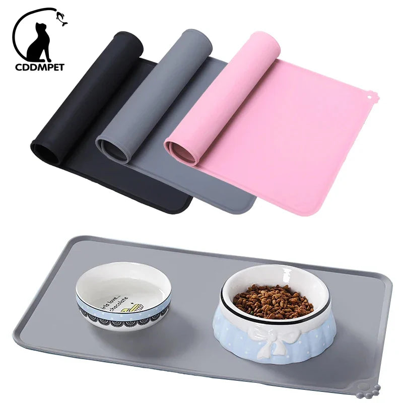 CDDMPET Silicone Dog Cat Bowl Mat Non-Stick Pet Fountain
