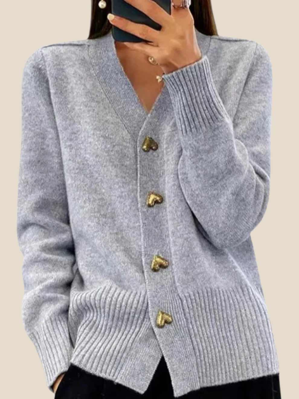 Amaya | Kofta med hjärtknappar