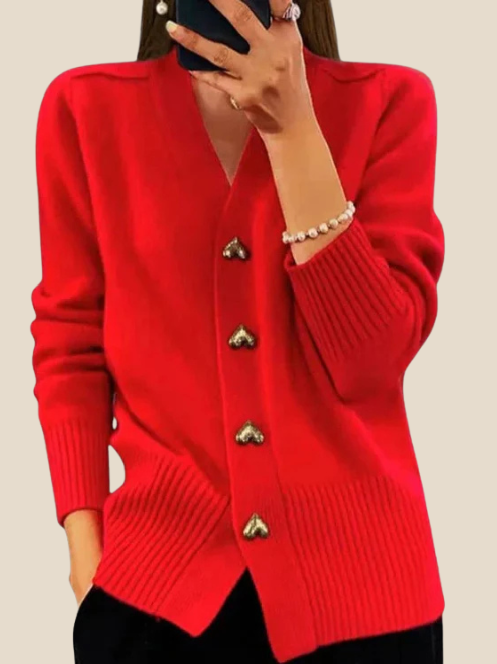 Amaya | Kofta med hjärtknappar