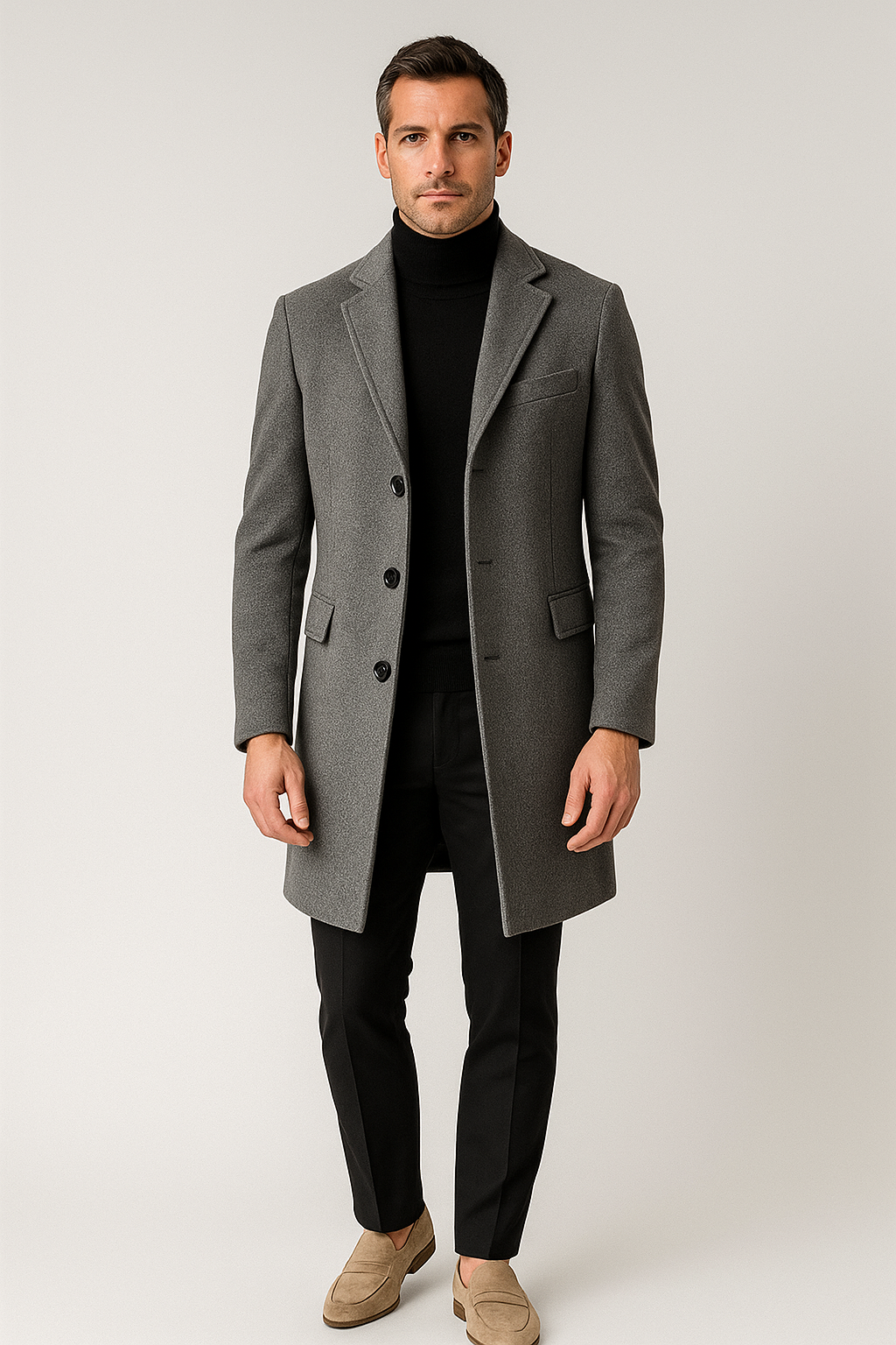 Emil | Lang mønstret frakke